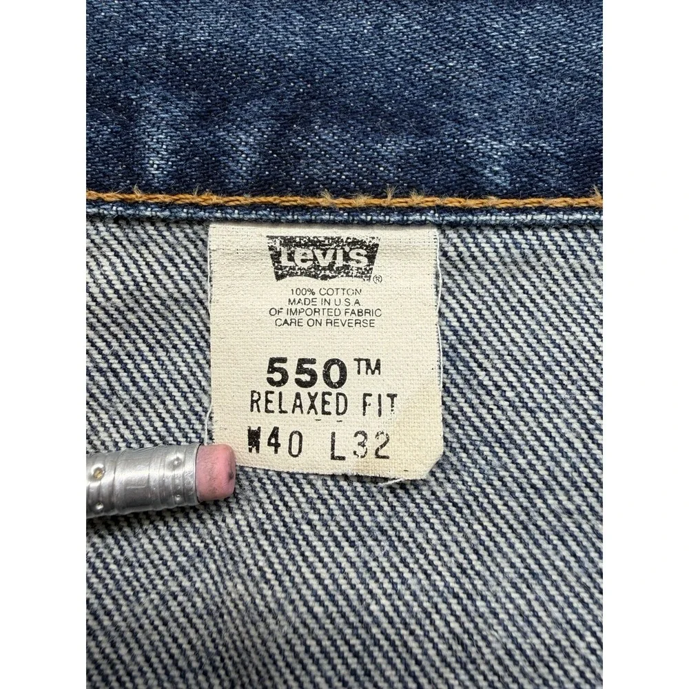 Levi's 550 Jeans Vintage Y2K Relaxed Fit Straight Leg Men's Denim 42X32 Made USA